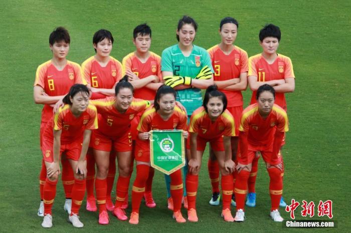 2020年2月10日，东京奥运会女足亚洲区预选赛B组比赛在悉尼进行。中国队以5：0战胜中国台北，晋级附加赛。/p中新社记者 陶社兰 摄