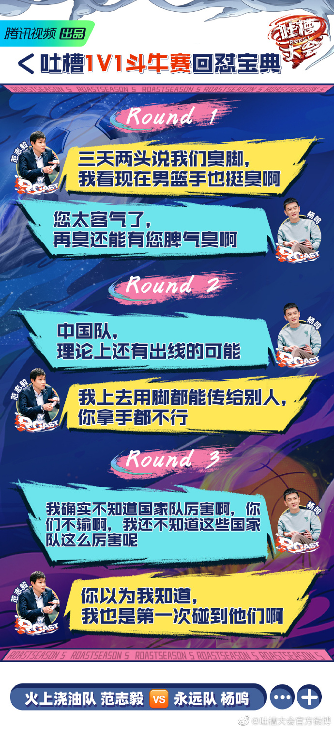 范志毅、杨鸣在节目赛制下上演了精彩的1V1斗牛赛。图片为官方发布海报