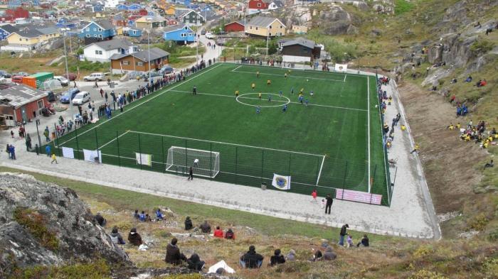 格陵兰岛足球锦标赛正在进行。图片来源：国际足联网站。