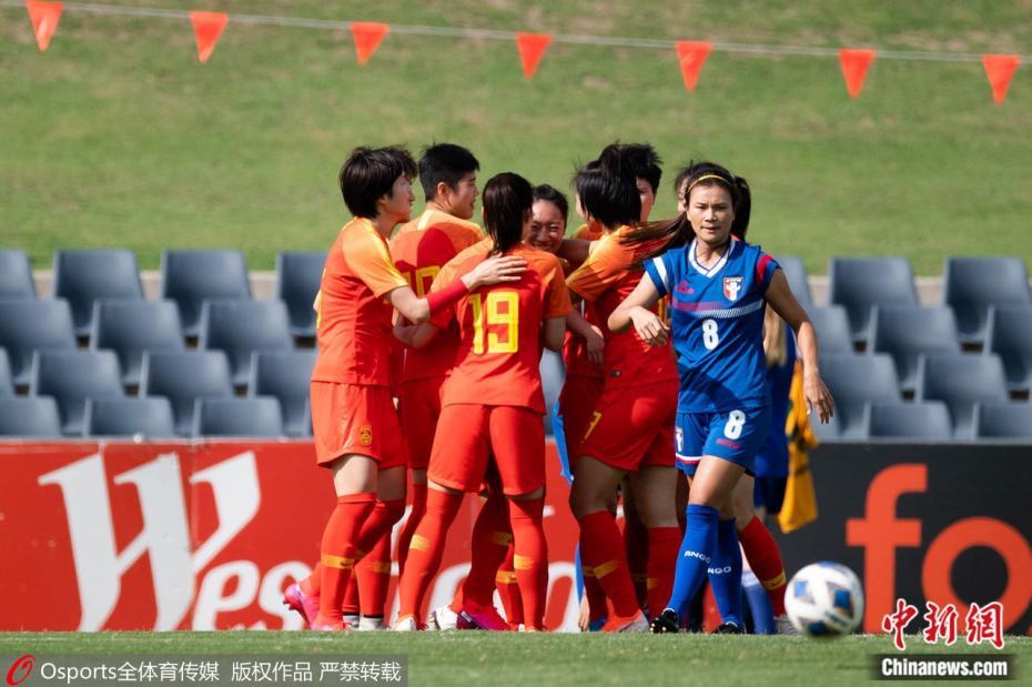 资料图：2020年2月10日，女足奥预赛中，中国女足5:0大胜中国台北女足。图片来源：Osports全体育图片社。