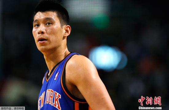 纽约尼克斯时期的林书豪。 纽约尼克斯时期的林书豪。