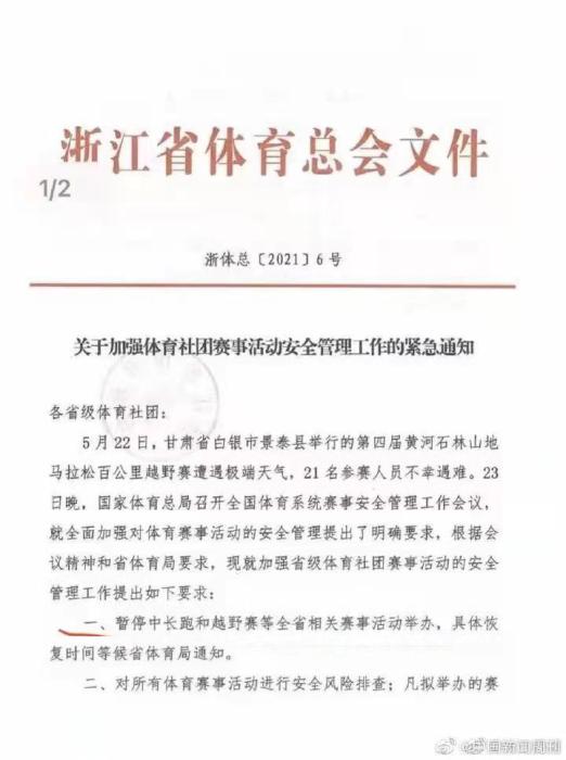 越野跑血的教训引行业反思 赛事活动整顿拉开帷幕