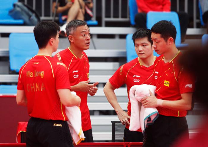 男队一团在比赛中 中国乒协供图