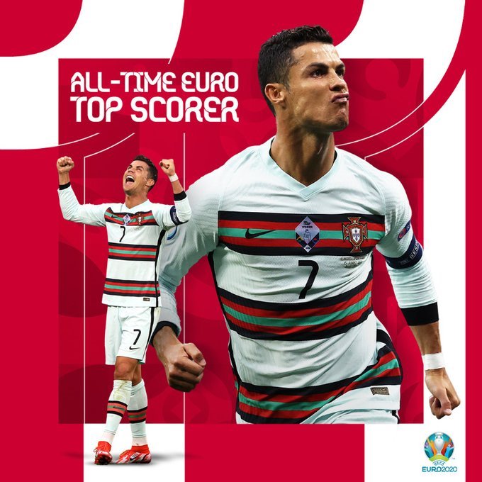 C罗加冕欧洲杯决赛圈最佳射手 海报来自于欧洲杯官方微博