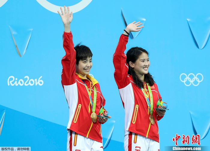 2016里约奥运跳水女子双人十米台，中国选手陈若琳/刘惠瑕以354.00分获得冠军。